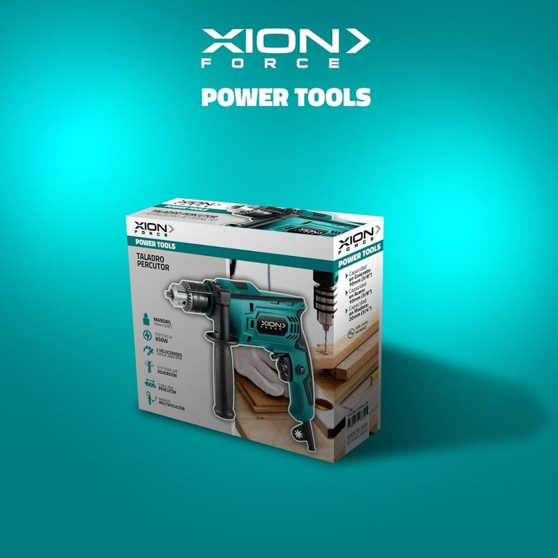 Taladro Percutor 650 W Xion Con Mandril Y Mango Xi-toolhd65 - Verde - 50