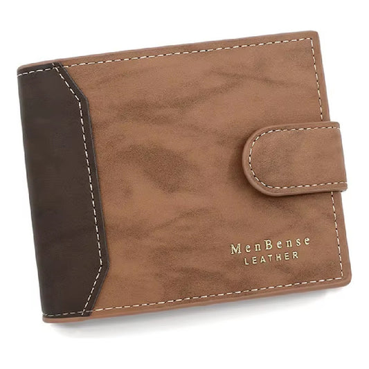 Billetera Para Hombre Con Monedero Sector Tarjeta De Cuerina Marrón Claro