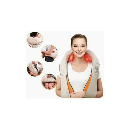 Masajeador Cervical Electrico Espalda Cuello Vibracion Calor Color Nude