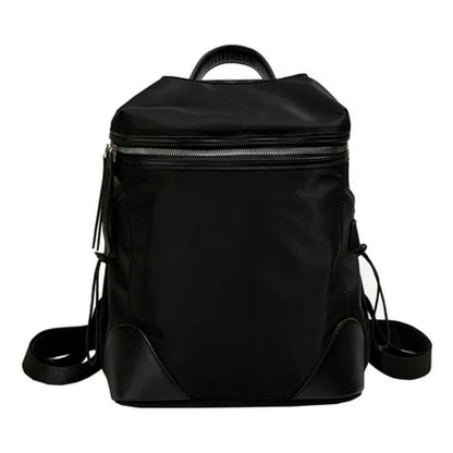 Mochila Para Mujer Impermeable De Tela Nylon Cartera De Dama Negro (1)