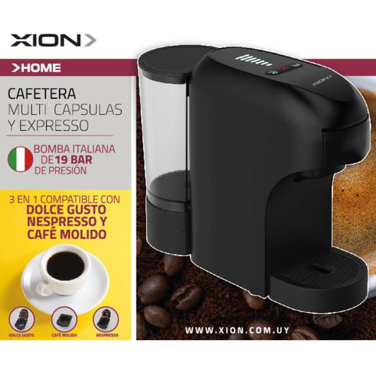 Cafetera Xion Cafe Molido Y Capsulas Nespresso Dolce Gusto Color Negro