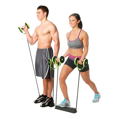 Rueda Abdominal Banda Elástica Revoflex Extreme Fitness Color Negro