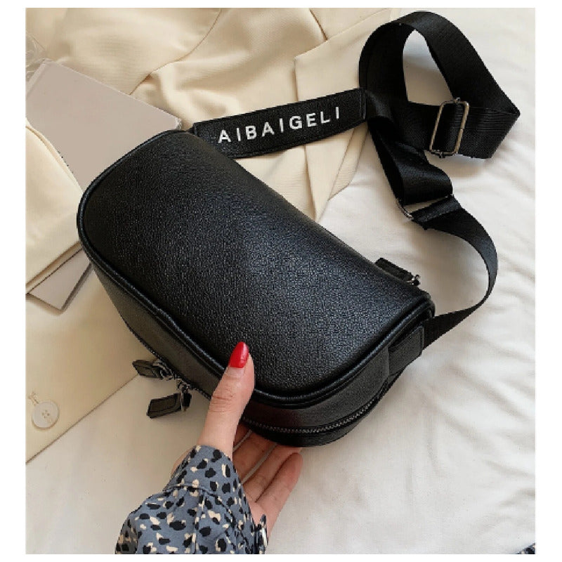 Cartera De Mujer Bandolera Para Damas Con Correas Ajustables Negro (1) Liso