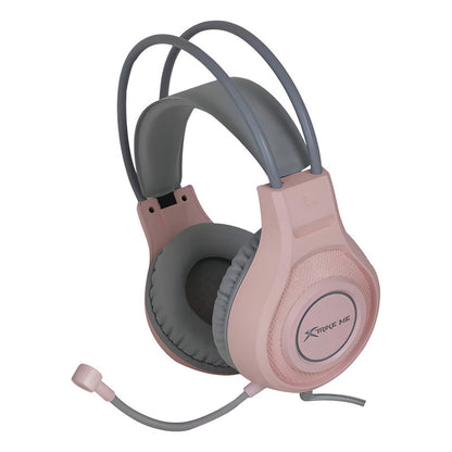Vincha Con Luz Rgb Auricular Gamer Con Cable Xtrike Rosado - Rosa